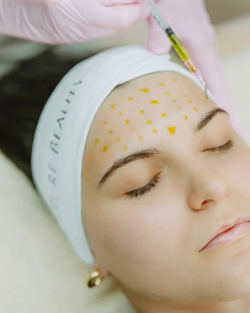 Woman receiving a chemical peel facial at Pure Beauty Aesthetics in Albany, OR