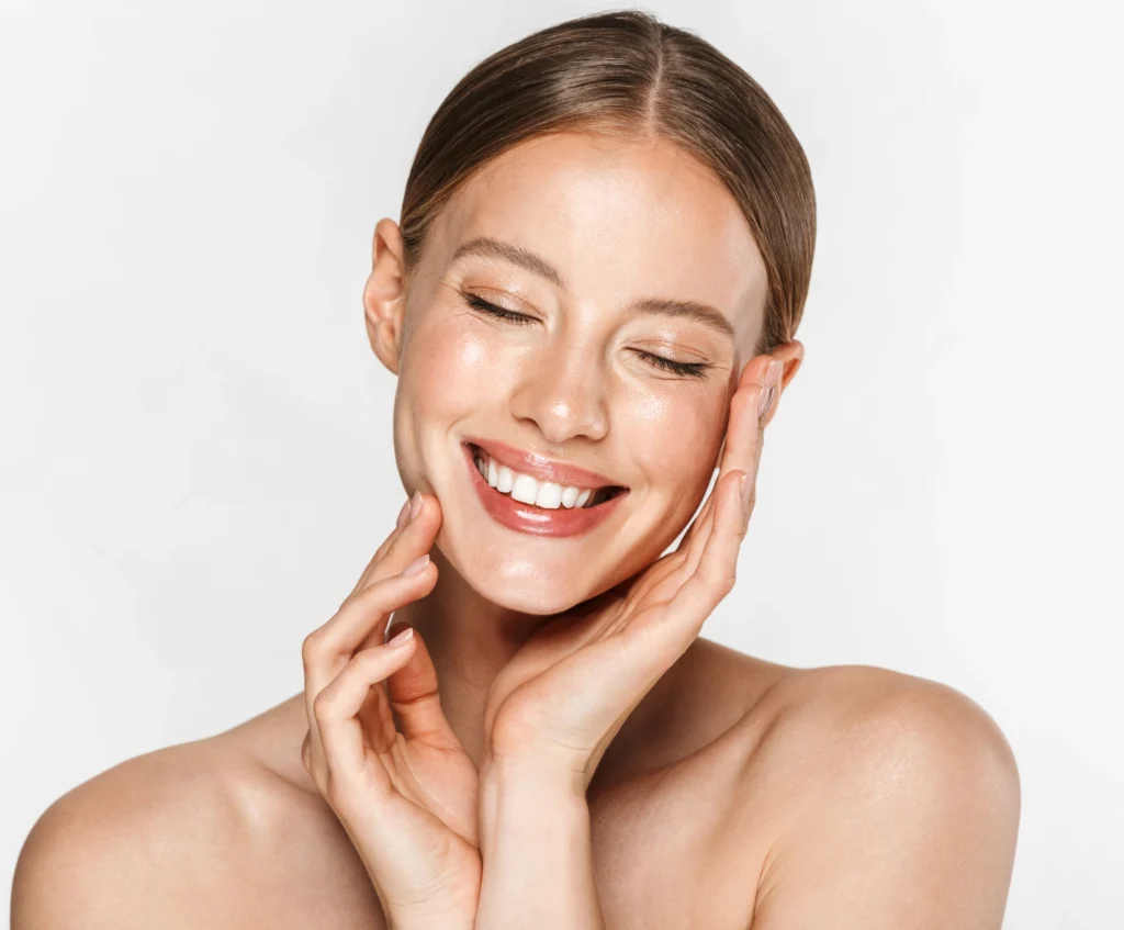 Natural glowing skin result from professional skin treatment at Pure Beauty Aesthetics in Albany, OR