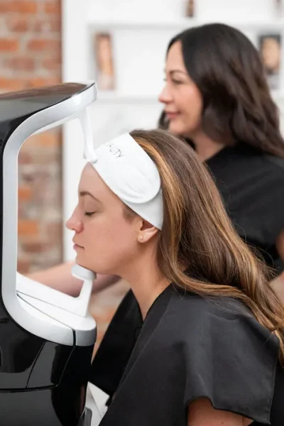 Lady Receiving Visia Skin Analysis by Pure Beauty Aesthetics in Albany, Oregon